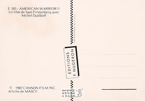 American Warrior II French Movie Poster Postcard, Editions Nugeron #E385