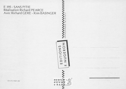 No Mercy French Movie Poster Postcard, Richard Gere,  Editions Nugeron #E395