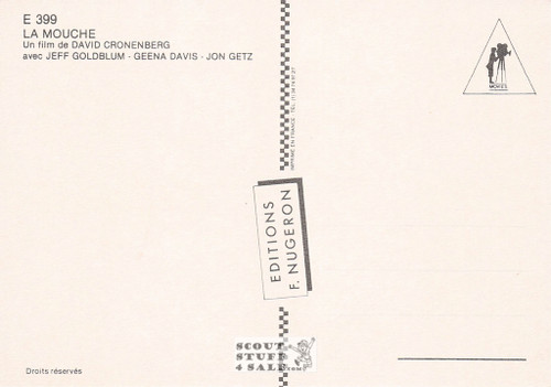 The Fly French Movie Poster Postcard, Jeff Goldblum, Editions Nugeron #E399