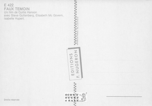 The Bedroom Window French Movie Poster Postcard, Editions Nugeron #E422