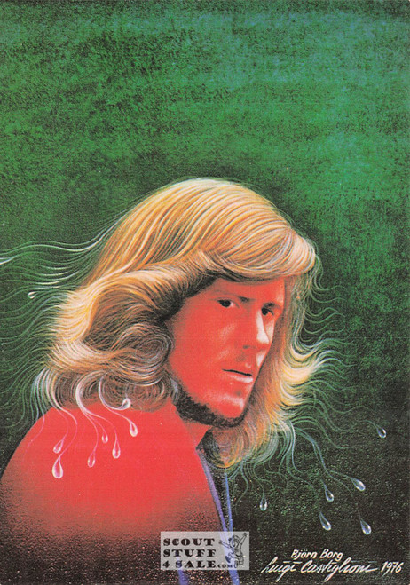 Illustration Art by L. Castiglioni 1976, French Postcard, Bjorn Borg, Nugeron #H173