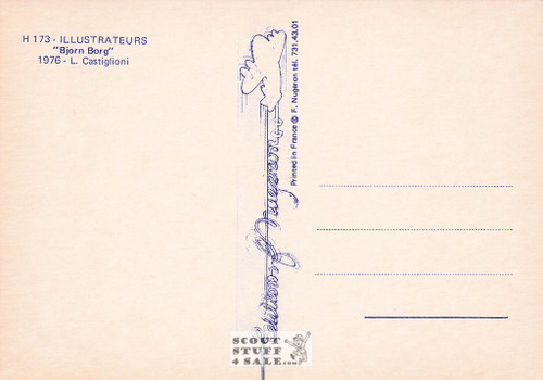 Illustration Art by L. Castiglioni 1976, French Postcard, Bjorn Borg, Nugeron #H173