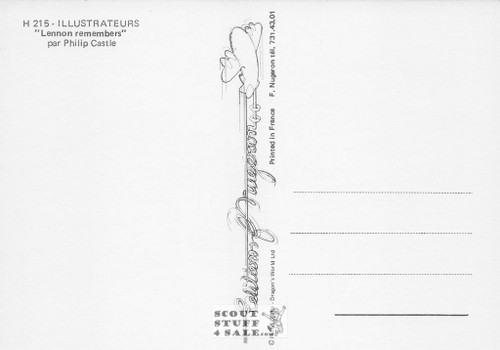 Illustration Art by Philip Castle, French Postcard, John Lennon, Editions Nugeron #H215