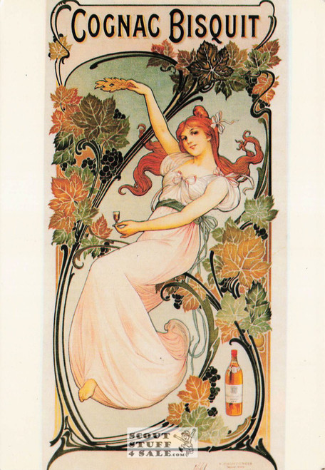 French Postcard of 1900's ad for Bisquit Cognac, Editions Nugeron #J5