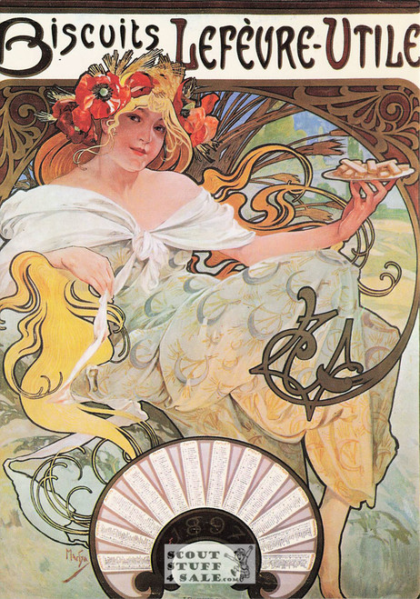 French Postcard of 1900's ad for Lefeure-Vtile Biscuits, Editions Nugeron #J52