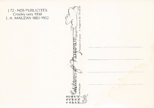 French Postcard of 1930 ad for Crossley Radio by Mauzan, Editions Nugeron #J72