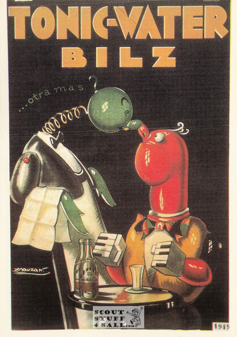French Postcard of 1930 ad for Bilz Tonic Water by Mauzan, Editions Nugeron #J75