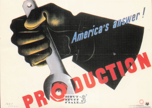 French Postcard of 1900's ad for America's Answer Production by Carlu, #J81