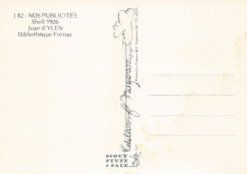 French Postcard of 1926 ad for Shell Gasoline by d'Ylen, Editions Nugeron #J82