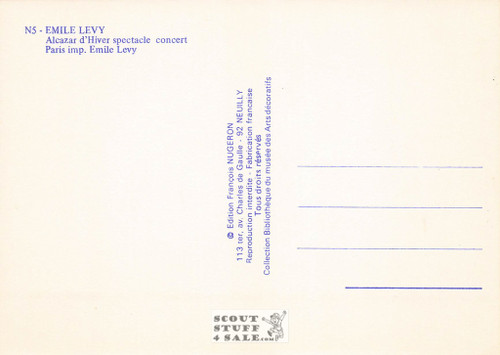 French Postcard of 1900's ad for Alcazar D' Hiver Concert, Editions Nugeron #N5