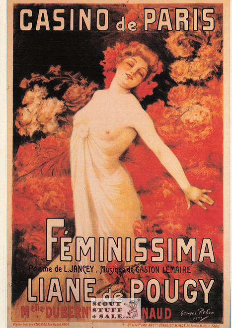 French Postcard of 1904 ad for Casino De Paris Feminissima, Editions Nugeron #N8