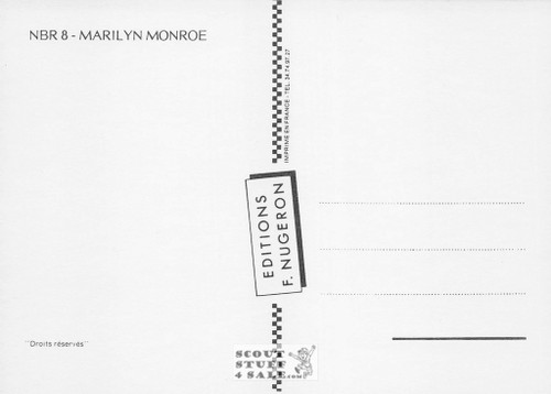 Marilyn Monroe Vintage Black/White French Postcard, Editions Nugeron #NBR8