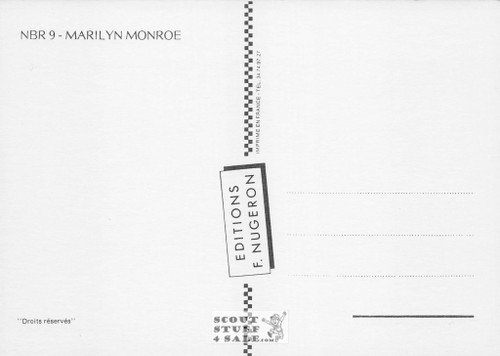 Marilyn Monroe Vintage Black/White French Postcard, Editions Nugeron #NBR9