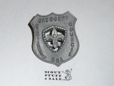 Crescent Bay Area Council Shield Metal Neckerchief Slide