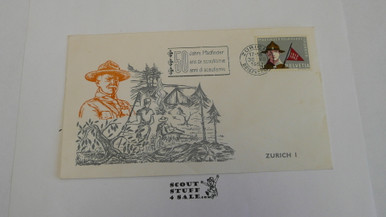 1953 Swiss Boy Scout Envelope with Baden Powell and Scout Stamp