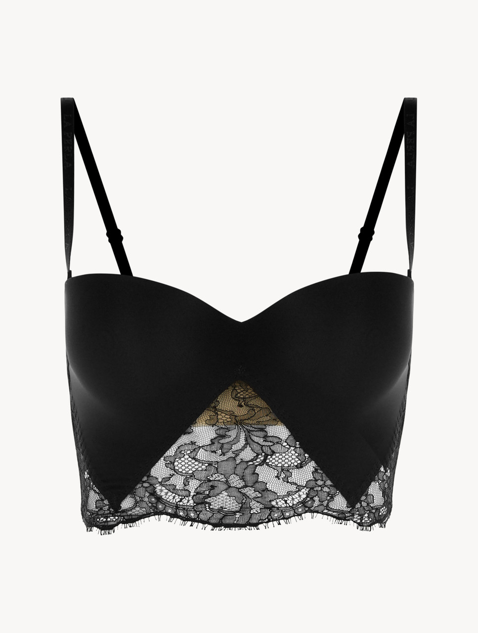 Buy Basic Non Wire Strapless Padded Half Cup Bra - Black Online