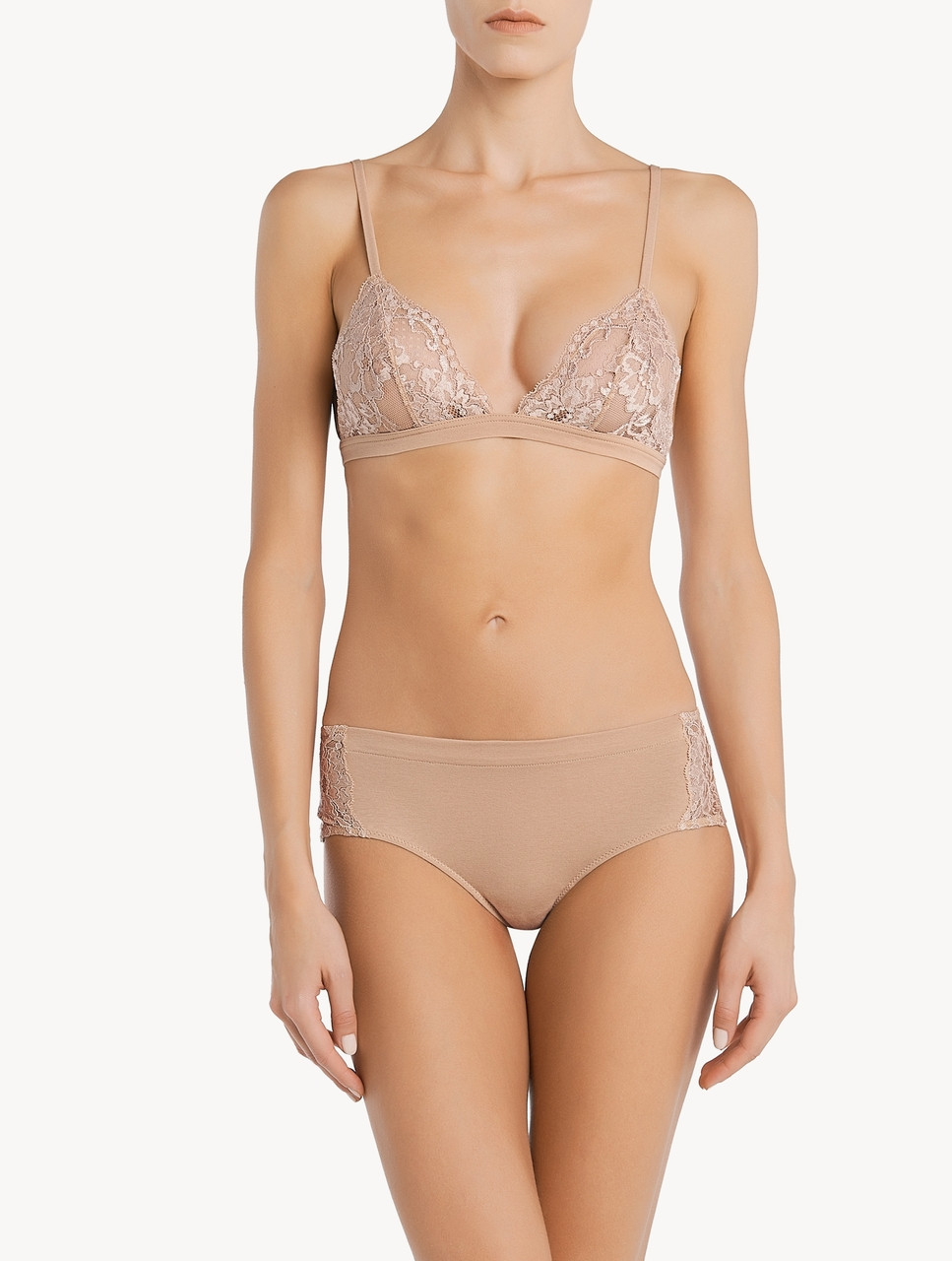 Nude lace triangle bra - ONLINE EXCLUSIVE