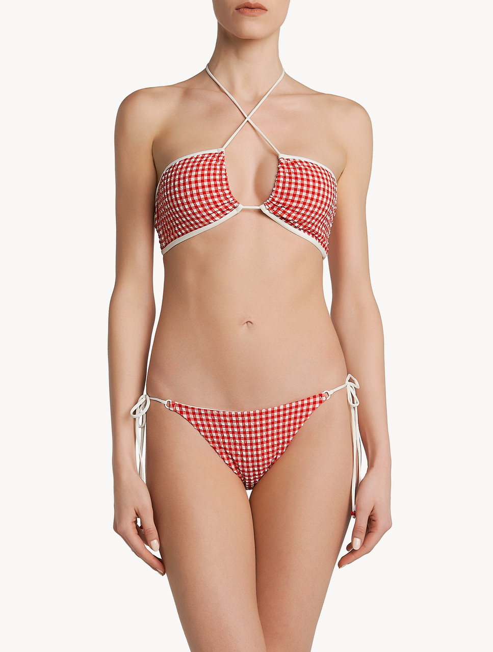 Bikini top in red gingham