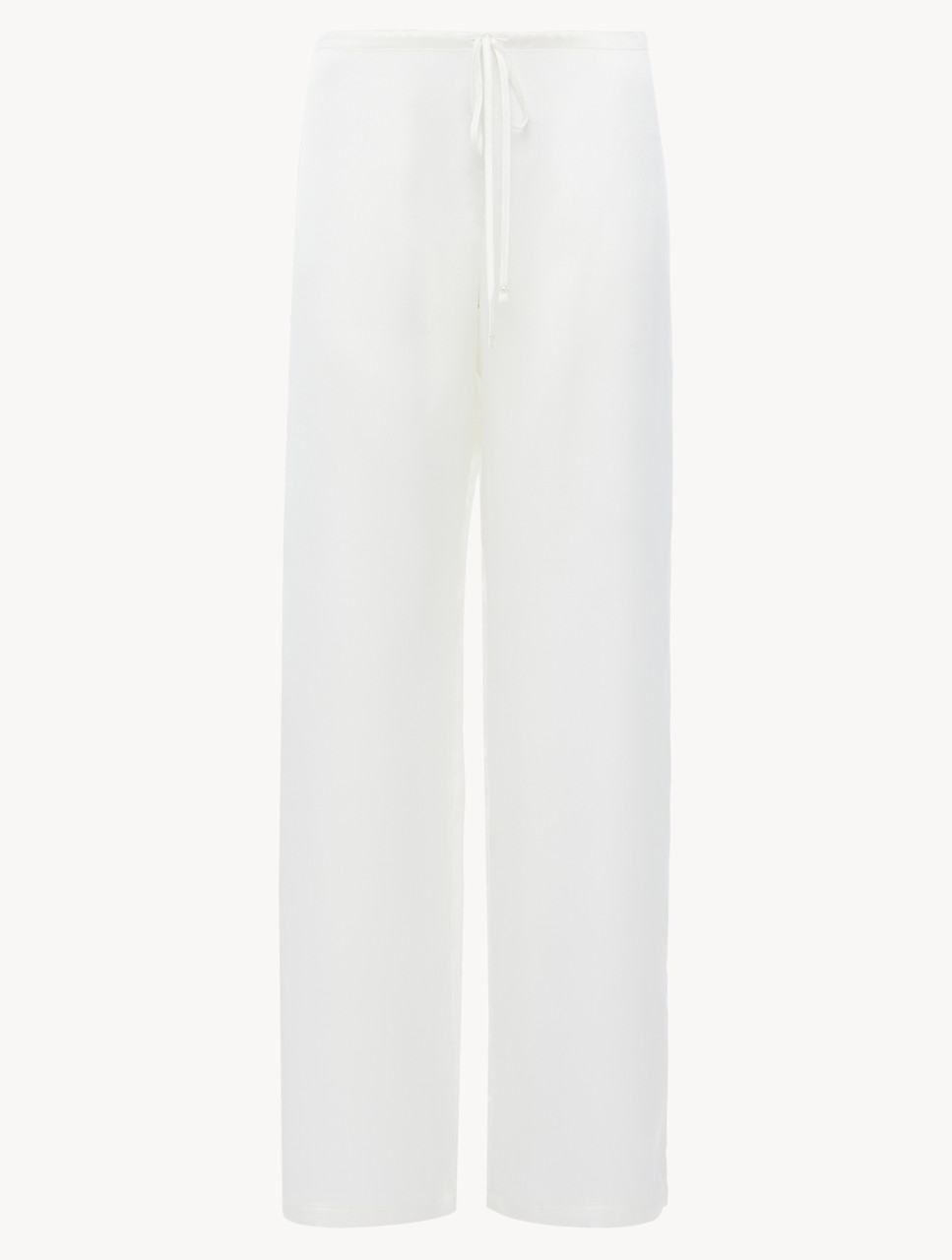 Silk trousers in off-white