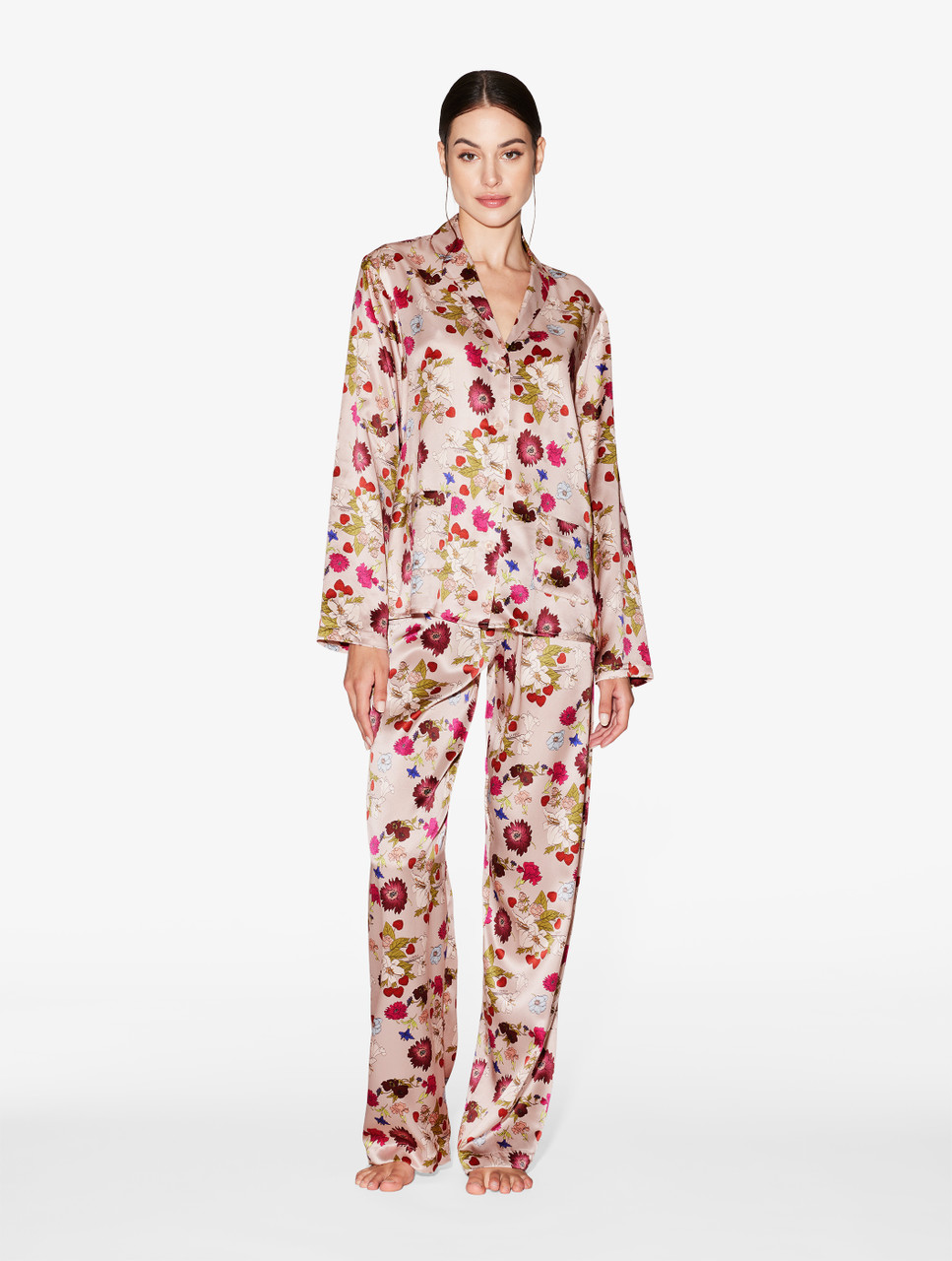 Silk floral print Pajama set