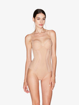Bodysuit in sand stretch tulle_1