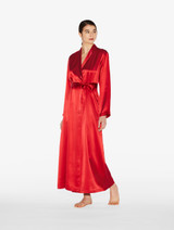 Silk long robe in garnet_1