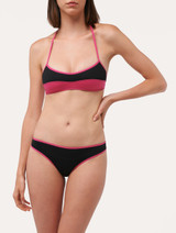 Bikini brief in black with fuschia trim - ONLINE EXCLUSIVE_1