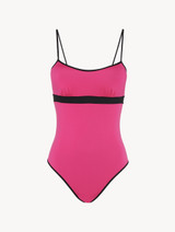 Colour-block swimsuit in fuschia and black - ONLINE EXCLUSIVE_0
