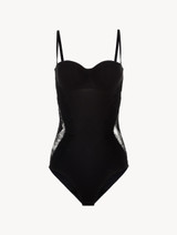 Black Lycra control fit body with Chantilly lace - ONLINE EXCLUSIVE_0