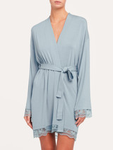 Short robe in light blue rayon with lace_1