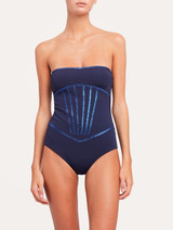 Navy swimsuit with metallic embroidery_3