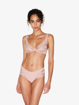Medium brief in pink with French Leavers lace_1