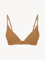 Hazel-coloured non-wired padded triangle V-bra - ONLINE EXCLUSIVE_0