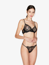 Black non-wired Leavers lace bra_1