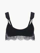 Wireless Bra in Black with lace overlay_0