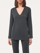 Long-sleeved top in charcoal grey modal_1