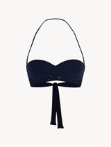 Navy blue bandeau bikini top_0