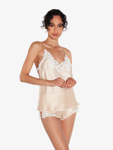 Halo silk satin camisole with frastaglio_1