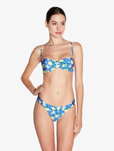 Blue Printed Bandeau Bikini Top_1