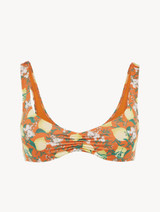 Orange Printed Bikini Top_0