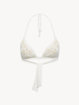 Bikini Top in off-white with ivory embroidery_0