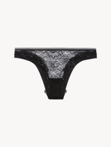 Brazilian Brief in black Lycra with Leavers lace_0
