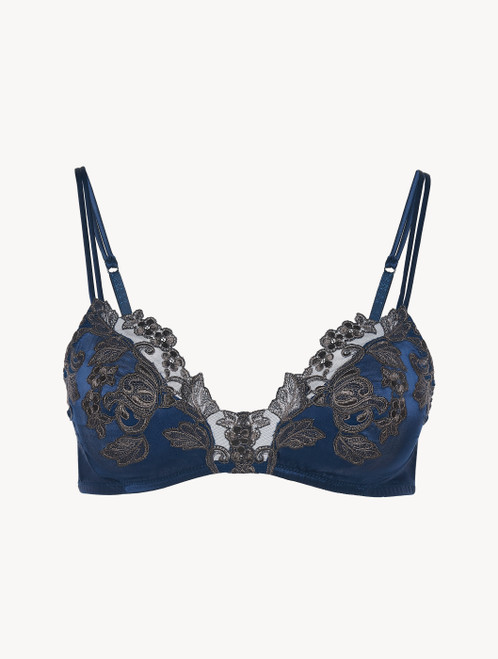 Blue silk Triangle Bra with frastaglio_7