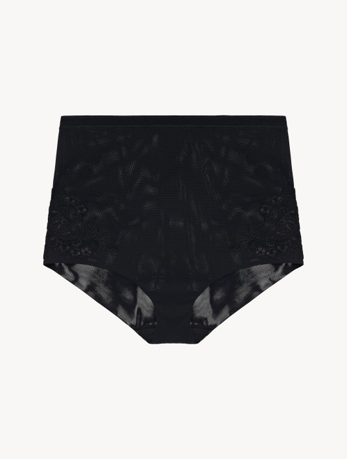 High-waisted Briefs in black stretch tulle_6