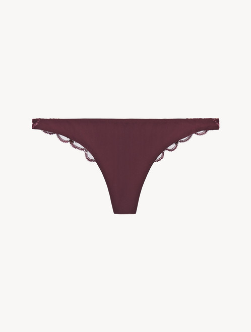 Thong in burgundy recycled Lycra_2