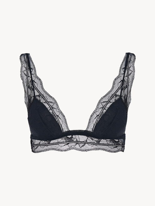 Non-wired bralette in black stretch tulle_0