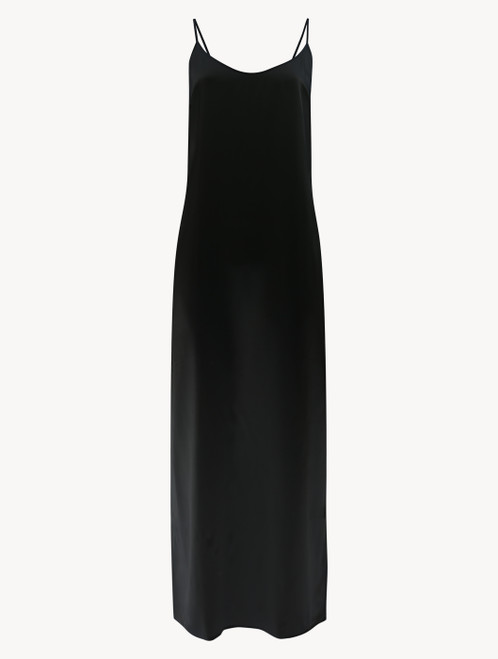 Black silk long slip_6