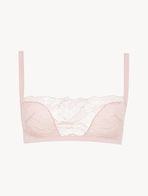 Bralette in pink Lycra with French Leavers lace_0