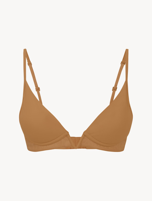 Hazel-coloured non-wired padded triangle V-bra - ONLINE EXCLUSIVE_2