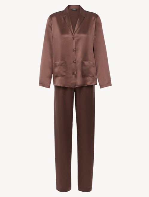 Silk pyjamas in Chocolate Brown_5